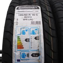 2. 2 x CONTINENTAL 195/60 R16C 99/97H ContiVanContact 100 Sommerreifen 2020 WIE NEU VOLL