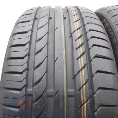 2. 215 40 18 2x CONTINENTAL 215/40 R18 89W XL ContiSportContact 5 Sommerreifen 2022 VOLL WIE NEU 