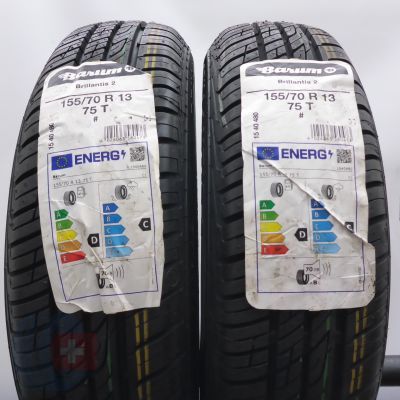  155/70 R13 2x BARUM 75T Brillantis 2 Sommerreifen 2023 VOLL WIE NEU 