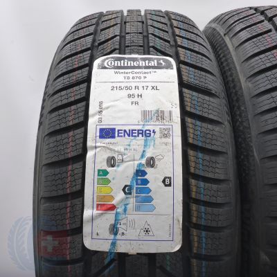 2.  215 50 17 2x CONTINENTAL 215/50 R17 95H XL WinterContact TS 870 P Winterreifen 2024  VOLL WIE NEU