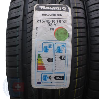 2. 4 x BARUM 215/45 R18 93Y XL Bravuris 5HM Sommerreifen  2021 VOLL WIE NEU