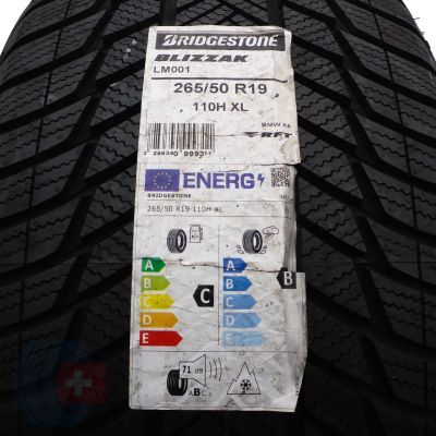 2. 1 x BRIDGESTONE 265/50 R19 110H XL BMW Blizzak LM001 RunFlat Winterreifen 2021 WIE NEU VOLL