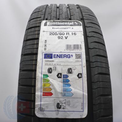 205 60 16 1x CONTINENTAL 205/60 R16 92V EcoContact6 Sommerreifen 2022 VOLL