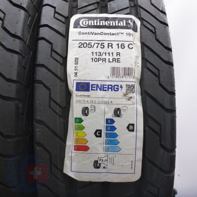2. 205 75 16C 2x CONTINENTAL 205/75 R16C 113/111R ContiVanContact 100 Sommerreifen 2022 VOLL
