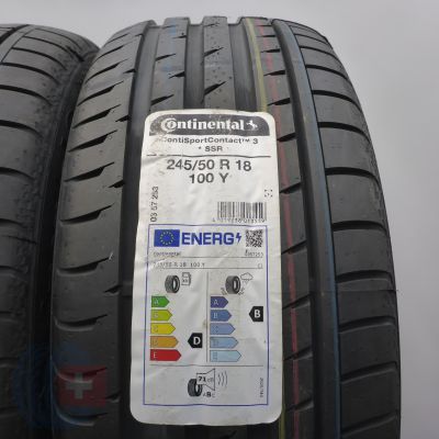 2. 245 50 18 2x CONTINENTAL 245/50 R18 100Y ContiSportContact3 RunFlat BMW Sommerreifen 2022 WIE NEU VOLL