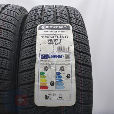 2.  195 60 16C 2x CONTINENTAL 195/60 R16C  99/97T VanContact Winter Winterreifen 2022 Ungebraucht  