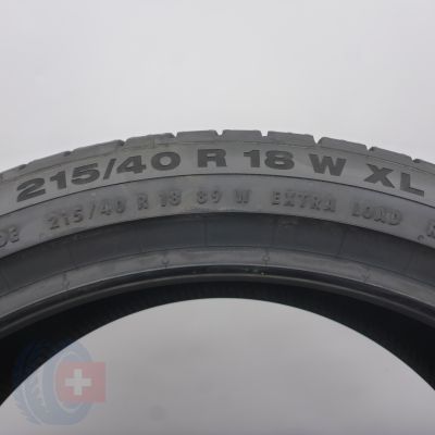 5. 215 40 18 2x CONTINENTAL 215/40 R18 89W XL ContiSportContact 5 Sommerreifen 2022 VOLL WIE NEU 