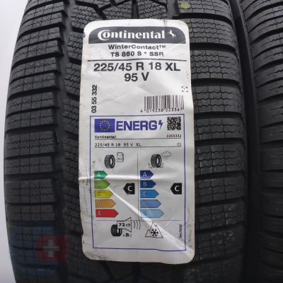 3. 225 45 18 4x CONTINENTAL 225/45 R18 95V XL WinterContact TS 860 S RFT BMW Winterreifen 2021 Ungebraucht   