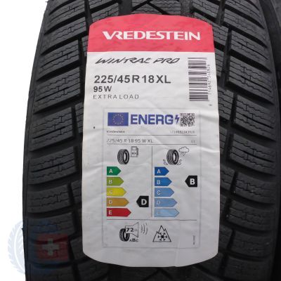 3. 225 45 18 4x VREDESTEIN 225/45 R18 95W XL Wintrac Pro Winterreifen 2022 VOLL Wie Neu