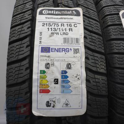 2. 215 75 16C 4x CONTINENTAL 215/75 R16C 113/111R VanContact Winter Winterreifen 2020, 2021 WIE NEU VOLL