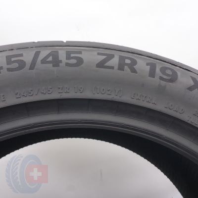 4. 245 45 19 1x CONTINENTAL 245/45 ZR19 102Y XL SportContact 7 Sommerreifen 2024 VOLL WIE NEU 