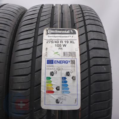2. 275 40 19 2x CONTINENTAL 275/40 R19 105W XL ContiSportContact 5 Sommerreifen 2021 Ungebraucht  