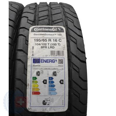 2. 195 65 16C 4x CONTINENTAL 195/65 R16C 104/102T ContiVanContact 100 Sommerreifen 2021/22 VOLL WIE NEU 