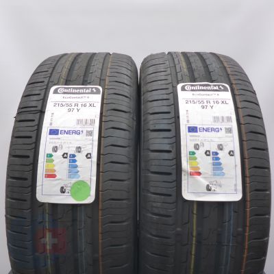  215 55 16 2x CONTINENTAL 215/55 R16 97Y XL EcoContact 6 Sommerreifen 2022 VOLL