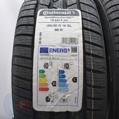 2. 195 50 16 4x CONTINENTAL 195/50 R16 88H XL ContiWinterContact TS 830P A0 Winterreifen 2024 Ungebraucht   