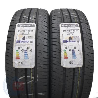 2 x CONTINENTAL 215/60 R16C 103/101T VanContact Eco Sommerreifen 2021 WIE NEU VOLL