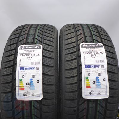 4. 215 40 18 4x CONTINETAL 215/40 R18 89V XL WinterContact TS 870 P Winterreifen 2022 Ungebraucht  