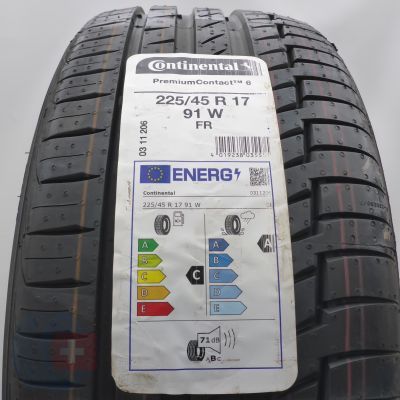 225 45 17 1x CONTINENTAL 225/45 R17 91W PremiumContact 6 Sommerreifen 2021 Ungebraucht  