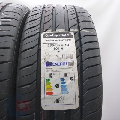 2. 235 55 19 2x CONTINENTAL 235/55 R19 101V ContiSportContact 5 SUV Sommerreifen 2021 Ungebraucht    