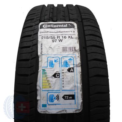 215 55 16 1x CONTINENTAL 215/55 R16 97W XL ContiPremiumContact 5 Sommerreifen 2018 Ungebraucht