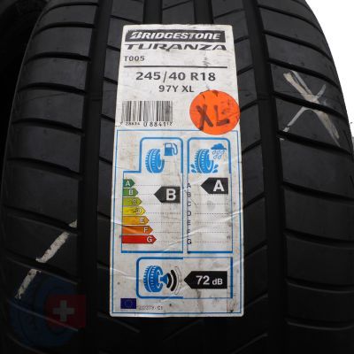 2. 2 x BRIDGESTONE 245/40 R18 97Y XL Turanza T005 Sommerreifen 2017 WIE NEU VOLL