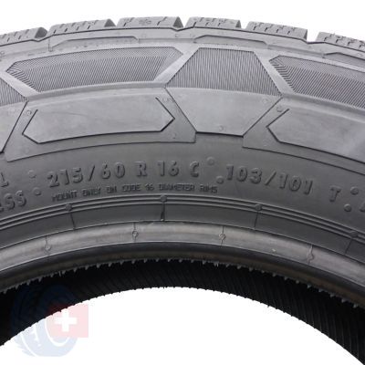 6. 215 60 16C 2x CONTINENTAL 215/60 R16C 103/101T VanContact Winter Winterreifen 2019 VOLL Wie Neu