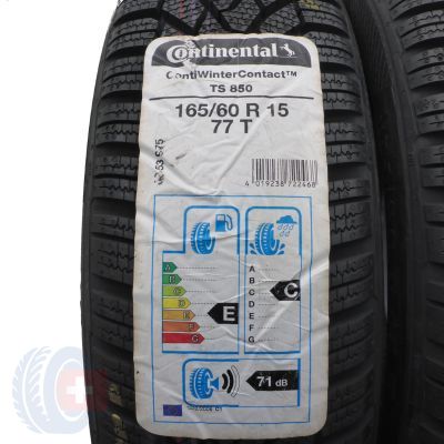 3. 165 60 15 2x CONTINENTAL 165/60 R15 77T ContiWinterContact TS850 Winterreifen 2016 VOLL Wie Neu