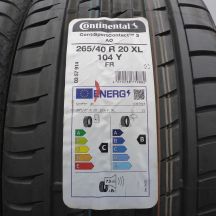 2. 265 40 20 4x CONTINENTAL 265/40 R20 104Y XL ContiSportContact 3 AO Sommerreifen 2022, 2023 WIE NEU VOLL