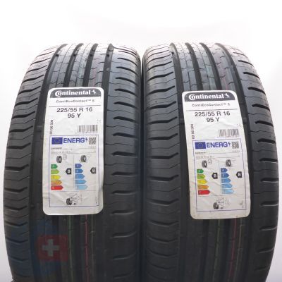 225/55 R16 2x CONTINENTAL 225/55 R16 95Y ContiEcoContact 5 Sommerreifen 2022 Ungebraucht  