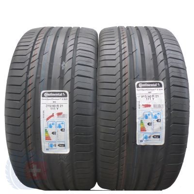 5. 4 x CONTINENTAL 315/40 R21 111Y ContiSportContact 5 MO SUV Sommerreifen 2018 VOLL Wie Neu