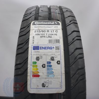 215 60 17C 1x CONTINENTAL 215/60 R17C  109/107T ContiVanContact 200 Sommerreifen 2023 VOLL WIE NEU 