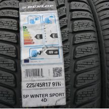 2. 225 45 17 4x DUNLOP 225/45 R17 91H MO SP Winter Sport 4D MO Winterreifen 2018 WIE NEU VOLL