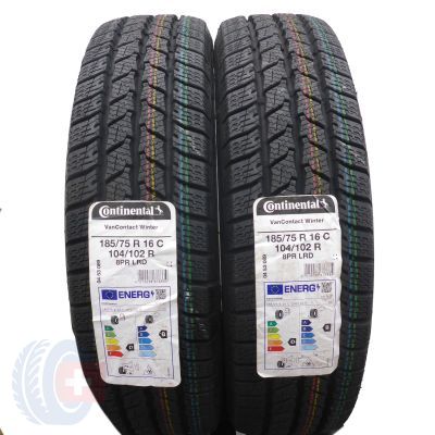 2 x CONTINENTAL 185/75 R16C 104/102R VanContact Winter Winterreifen 2022 WIE NEU VOLL