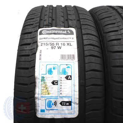 2. 215 55 16 4x CONTINENTAL 215/55 R16 97W XL ContiPremiumContact 5 Sommerreifen 2018 VOLL WIE NEU 