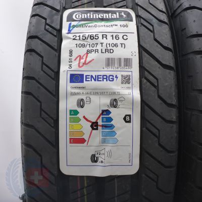 2. 215 65 16C 2x CONTINENTAL 215/65 R16C 109/107T ContiVanContact 100 Sommerreifen 2022 Voll