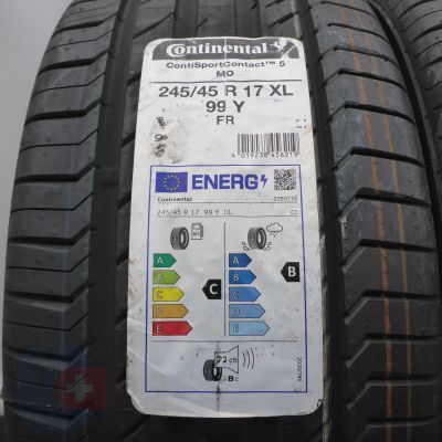 2. 245 45 17 2x CONTINENTAL 245/45 R17 99Y XL ContiSportContact5 MO Sommerreifen 2022 WIE NEU VOLL