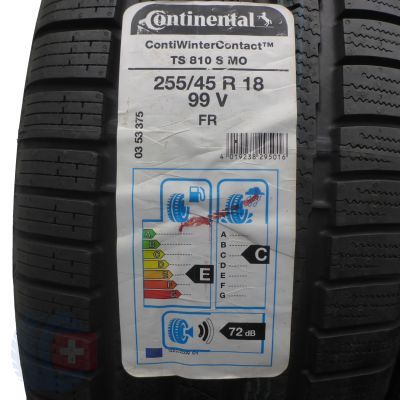 2. 4 x CONTINENTAL 255/45 R18 99V ContiWinterContact TS810S MO Winterreifen 2018 VOLL Wie Neu