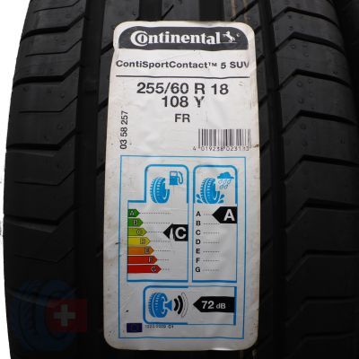 2. 4 x CONTINENTAL 255/60 R18 108Y ContiSportContact 5 SUV Sommerreifen 2019 WIE NEU VOLL