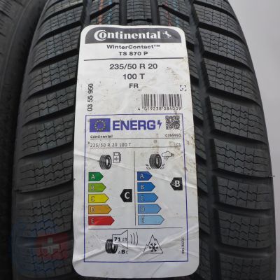 2. 235 50 20 4x CONTINENTAL 235/50 R20 100T WinterContact TS870P Winterreifen 2024 WIE NEU VOLL