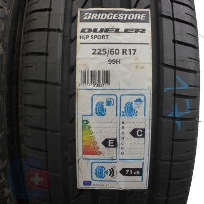 2. 2 x BRIDGESTONE 225/60 R17 99H Dueler H/P Sport Sommerreifen  2017 VOLL WIE NEU 