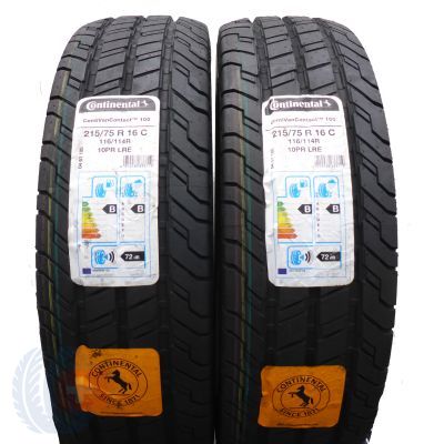  215 75 16C 2x CONTINENTAL 116/114R ContiVanContact 100 Sommerreifen 2019 VOLL WIE NEU