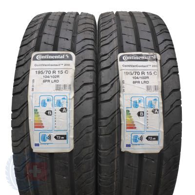 195 70 15C 2x CONTINENTAL 195/70 R15C 104/102R ContiVanContact 200 Sommerreifen 2018 VOLL Wie Neu