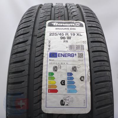 2.  225 45 19 2x BARUM  225/45 R19 96W XL Bravuris 5 HM Soomerreifen 2023 VOLL WIE NEU 