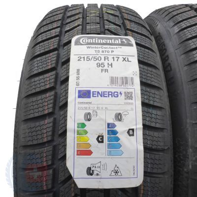 2. 215 50 17 4x CONTINENTAL 215/50 R17 95H WinterContact TS 870 P Winterreifen 2023 VOLL WIE NEU  