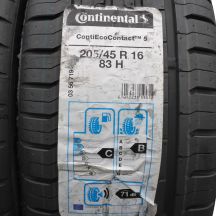 2. 205 45 16 2x CONTINENTAL 205/45 R16 83H ContiEcoContact5 Sommerreifen 2020 VOLL WIE NEU 