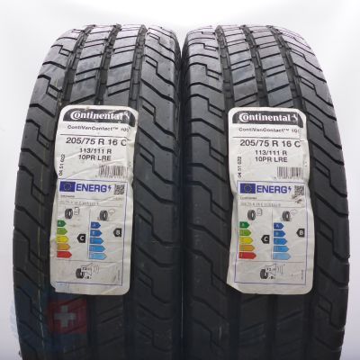 205 75 16C 2x CONTINENTAL 205/75 R16C 113/111R ContiVanContact 100 Sommerreifen 2022 VOLL