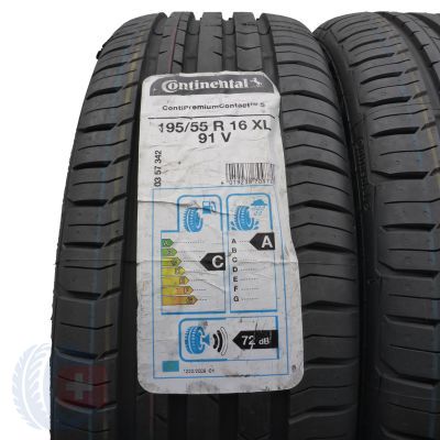 2. 195 55 16 2x CONTINENTAL 195/55 R16 91V ContiPremiumContact 5 Sommerreifen 2018/19 VOLL WIE NEU 