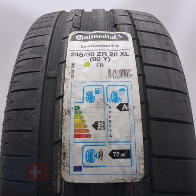 245 30 20 1x CONTINENTAL 245/30 ZR20 90Y XL SportContact 6 Sommerreifen 2021 Ungebraucht  