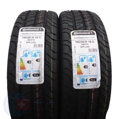 2 x CONTINENTAL 195/60 R16C 99/97H ContiVanContact 100 Sommerreifen 2020 WIE NEU VOLL