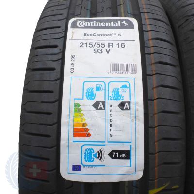 2. 215 55 16 4x CONTINENTAL 215/55 R16 93V EcoContact 6 Sommerreifen 2020 VOLL Wie Neu